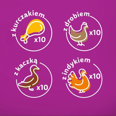 Whiskas Adult Saszetki 40 x 85g Drobiowe Frykasy Mokra Karma