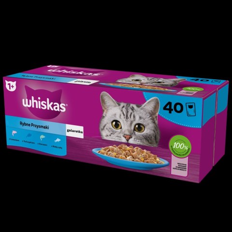 Whiskas Adult Saszetki 40 x 85g Rybne Przysmaki - Mokra Karma Dla Kota