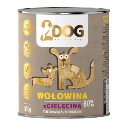 2Dog mokra karma wołowina z cielęcina 800g