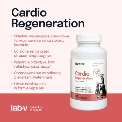 Lab-v Cardio Regeneration 90 kapsułek - wsparcie serca dla psów i kotów