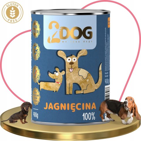 MOKRA KARMA DLA PSA 100% JAGNIĘCINA 400g MONOPROTEINOWA HIPOALERGICZNA