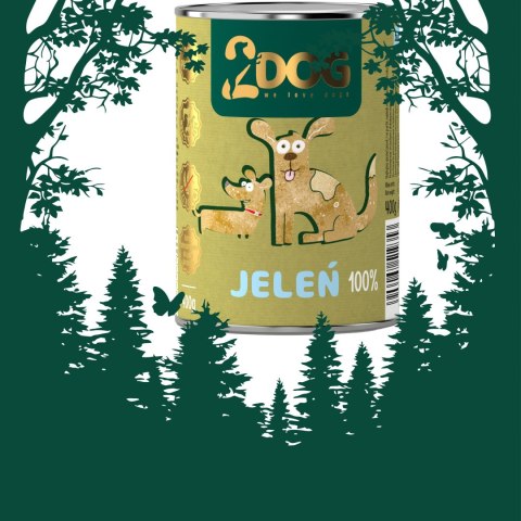 MOKRA KARMA DLA PSA 100% JELEŃ 400G MONOPROTEINOWA BEZ ZBÓŻ HIPOALERGICZNA