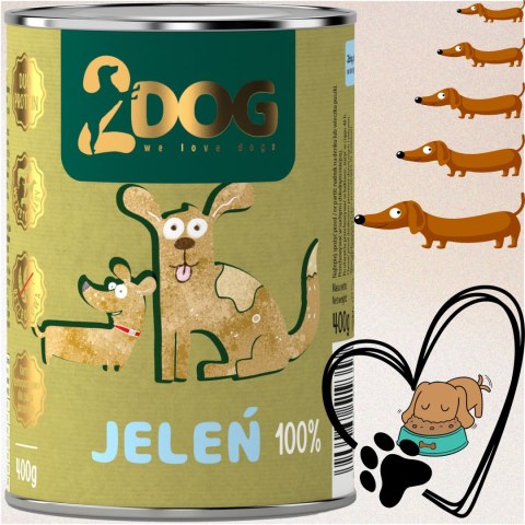 MOKRA KARMA DLA PSA 100% JELEŃ 400G MONOPROTEINOWA BEZ ZBÓŻ HIPOALERGICZNA