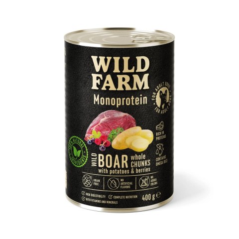 WILD FARM Monoprotein Wild Boar 400g - hipoalergiczna karma dla psa