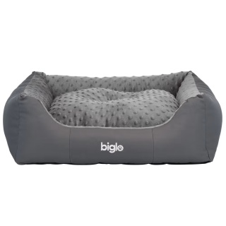 Biglo Bed Milano Minky Gray - wygodne legowisko, posłanie dla psa, szare, rozmiar M