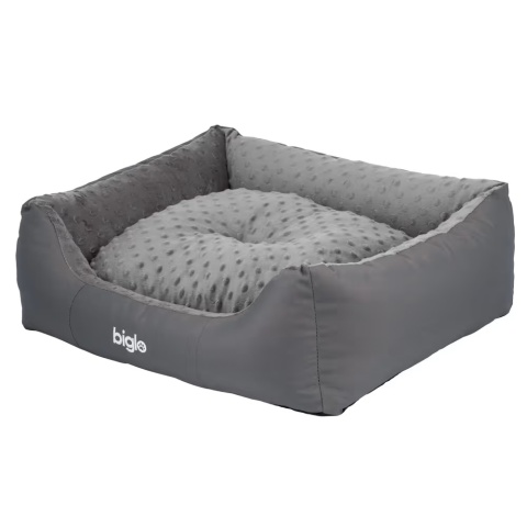 Biglo Bed Milano Minky Gray - wygodne legowisko, posłanie dla psa, szare, rozmiar M