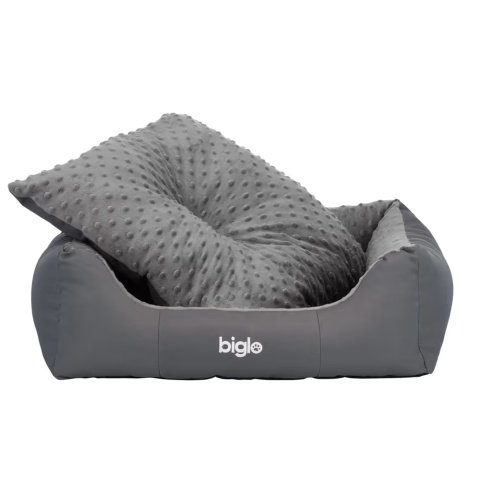 Biglo Bed Milano Minky Gray - wygodne legowisko, posłanie dla psa, szare, rozmiar L