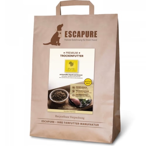1,5 kg Escapure Premium Pute - wysokiej jakości karma dla psa, indyk wypiekany w piecu