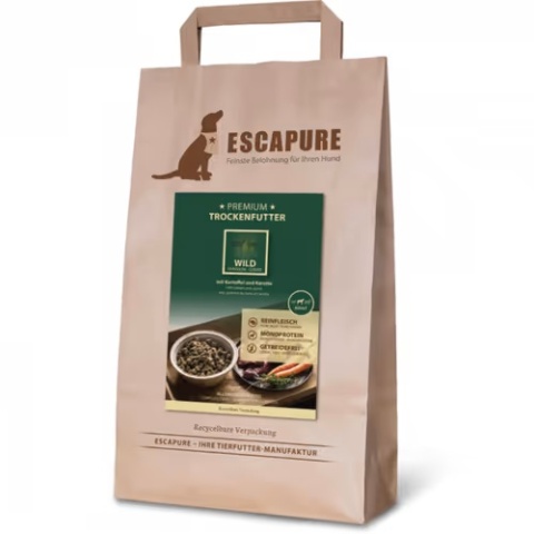 1,5 kg Escapure Premium Wild Adult - wysokiej jakości karma dla psa, dziczyzna wypiekana w piecu