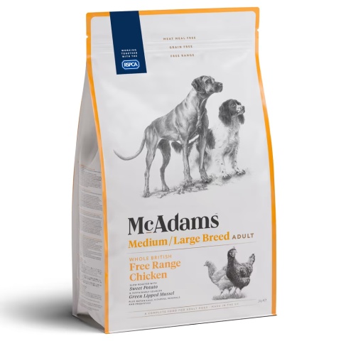2 kg McAdams Medium/Large Breed Free Range Chicken - wypiekana karma dla średniego i dużego psa, kurczak z wolnego wybiegu