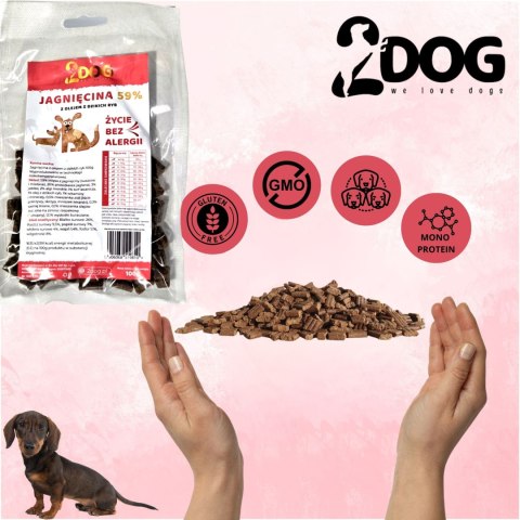 SUCHA KARMA DLA PSA 2Dog JAGNIĘCINA 100g ZIMNOTŁOCZONA HIPOALERGICZNA