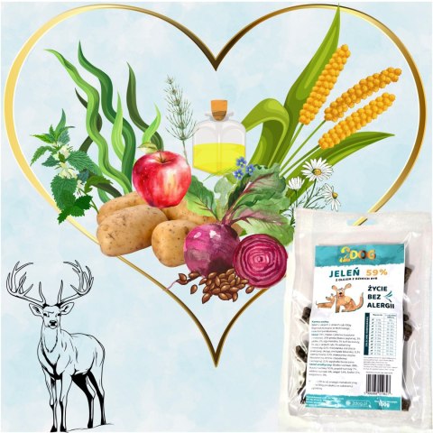 SUCHA KARMA DLA PSA 2Dog JELEŃ 100g ZIMNOTŁOCZONA HIPOALERGICZNA BEZ GLUTEN