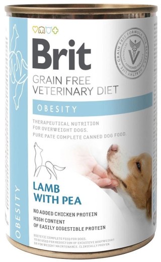 Brit Grain Free Veterinary Diet Dog Obesity Z Jagnięcina I Groszkiem 400g