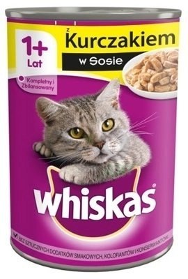 WHISKAS Karma Mokra 1+ Z Kurczakiem W Sosie 400g