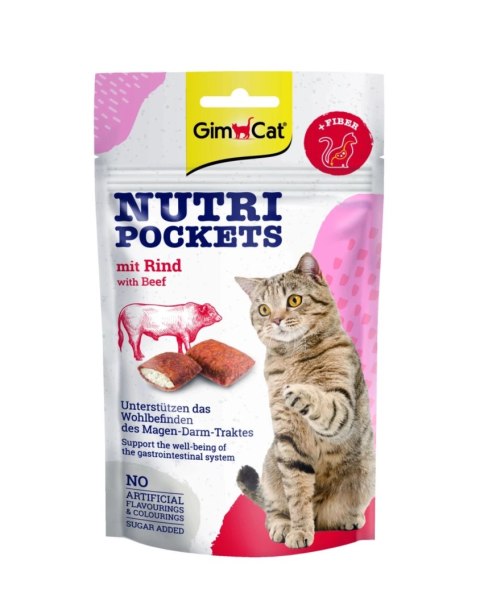 GIMCAT NUTRI POCKETS Przysmak z wołowiną 60g