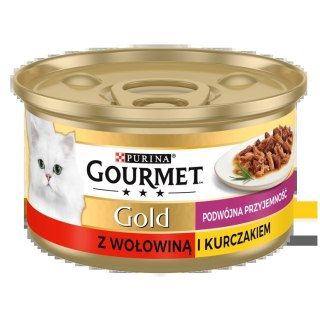 Purina Gourmet Gold z wołowiną i kurczakiem w sosie 85g