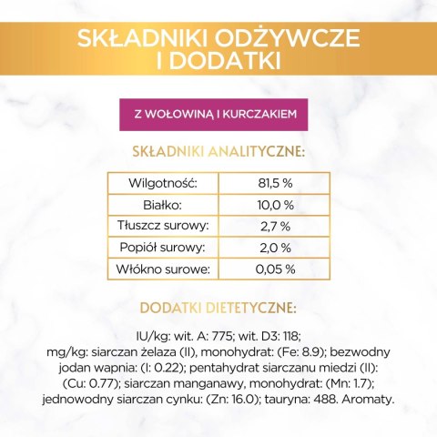 Purina Gourmet Gold z wołowiną i kurczakiem w sosie 85g